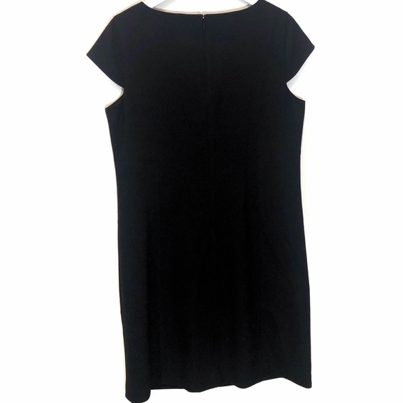 Talbots Black V-neck Cap Sleeve Work/Office Dress - Picture 5 of 7